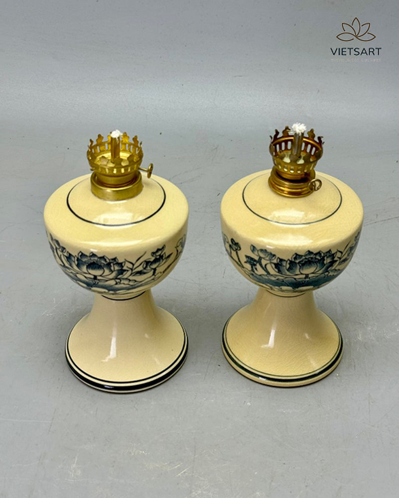 Chu Đậu decoration porcelain oil lamp