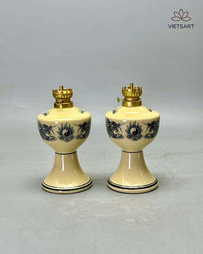 Chu Đậu decoration porcelain oil lamp