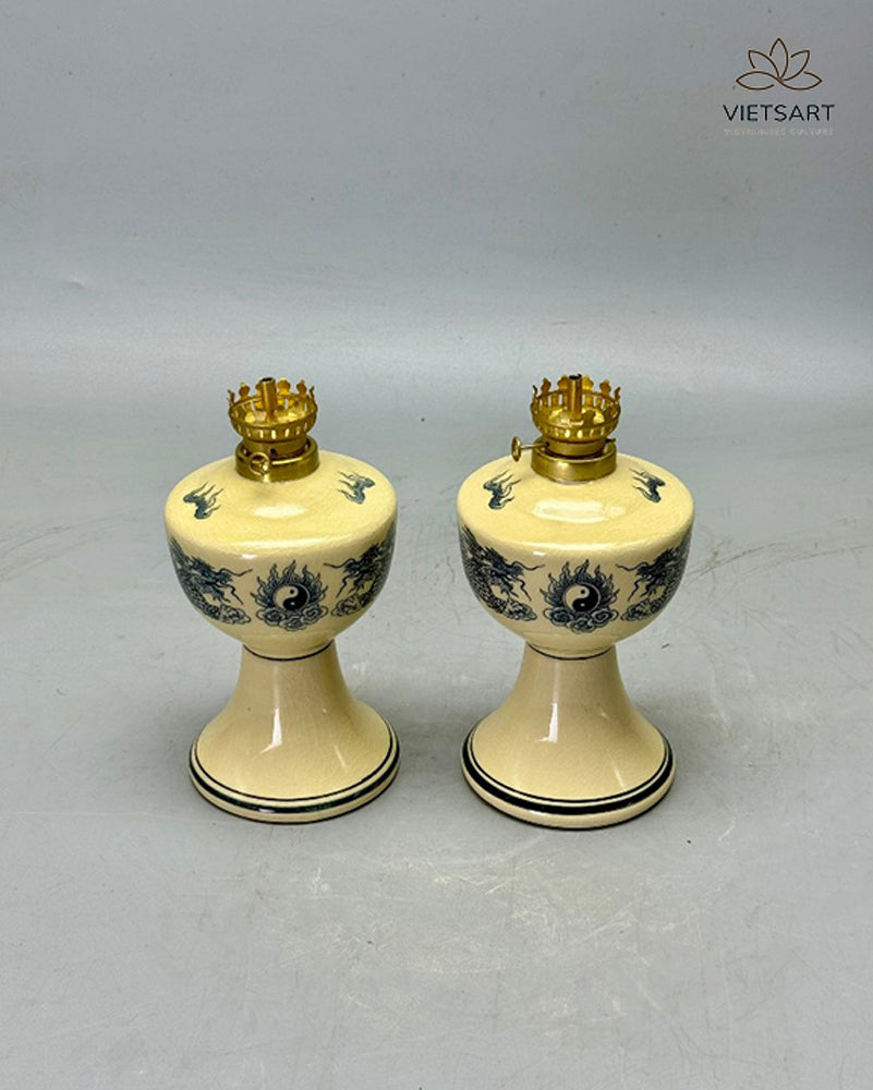 Chu Đậu decoration porcelain oil lamp