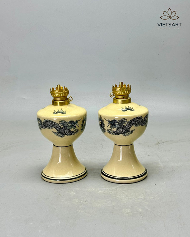 Chu Đậu decoration porcelain oil lamp