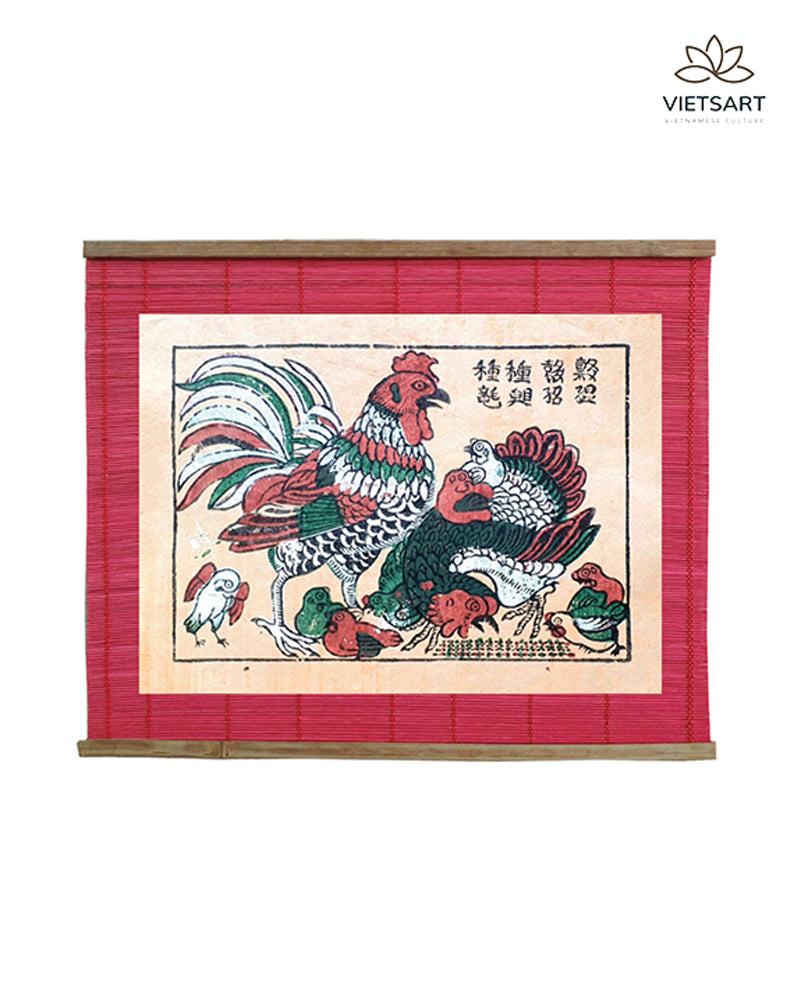 Đông Hồ decoration "chickens" folk painting