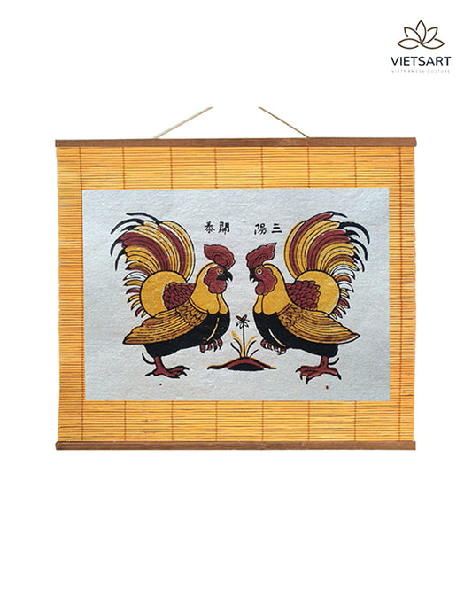 Đông Hồ decoration "chickens" folk painting