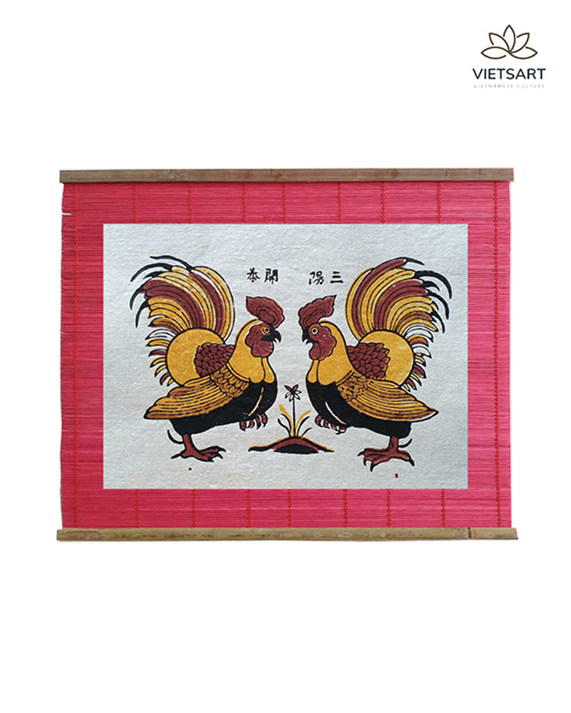 Đông Hồ decoration "chickens" folk painting