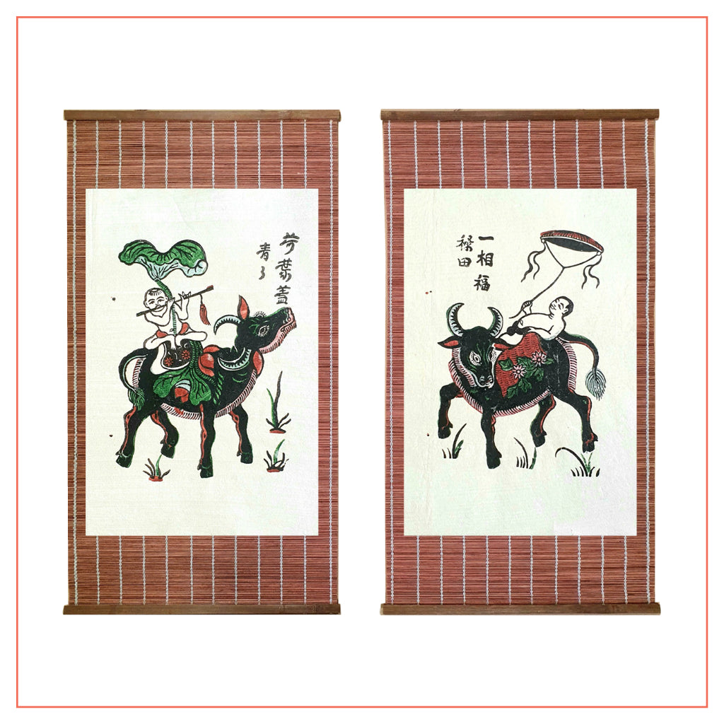 Đông Hồ decoration couple folk paintings