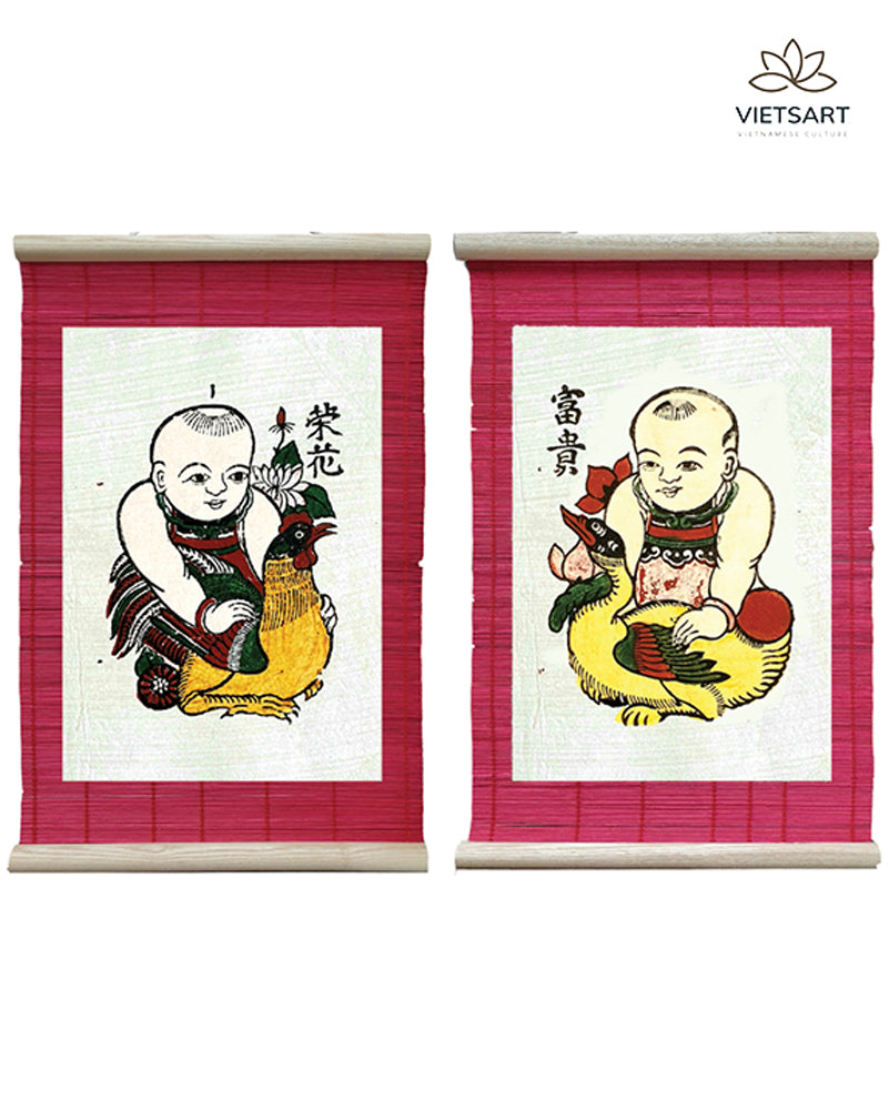 Đông Hồ decoration couple folk paintings