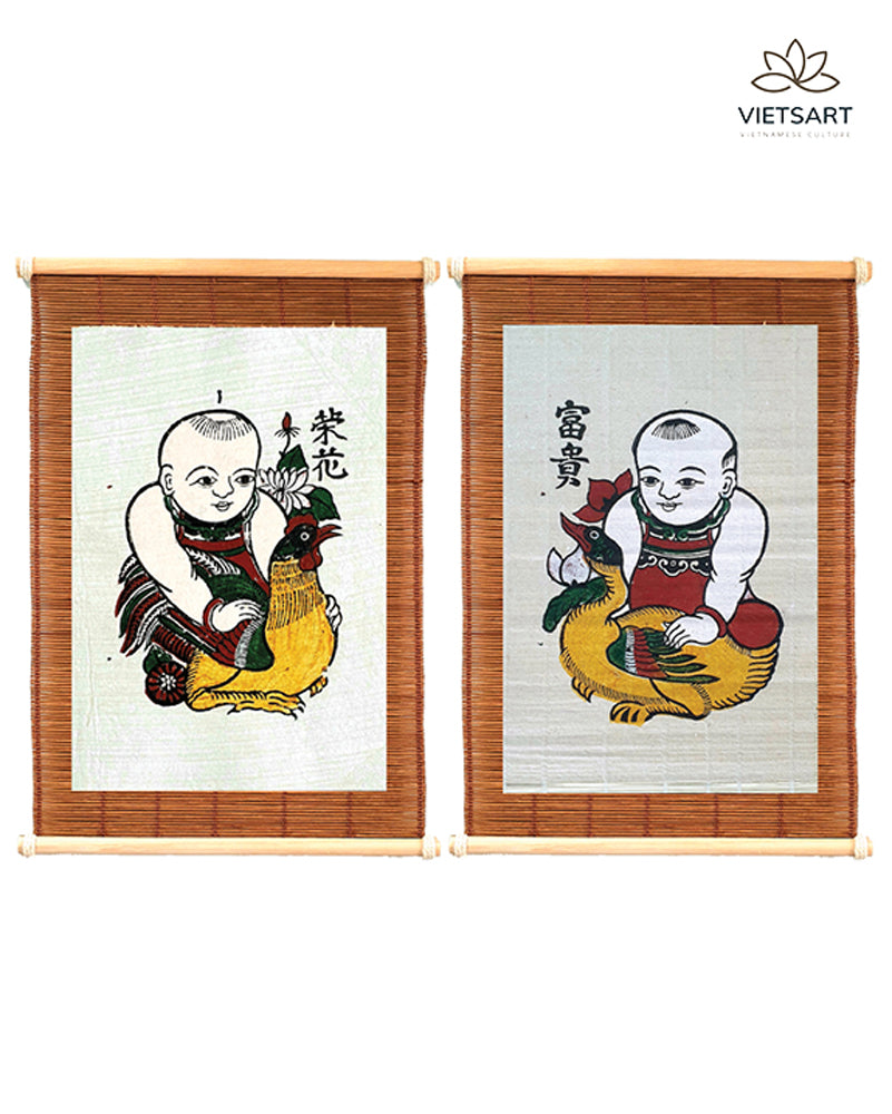 Đông Hồ decoration couple folk paintings