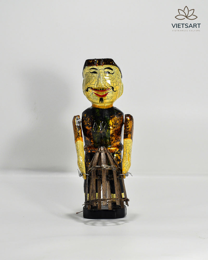 Lacquered wooden water puppet